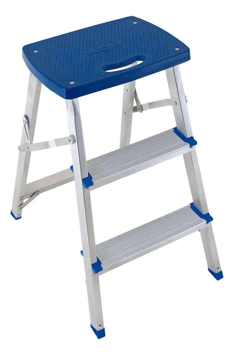 Escada Banqueta  Alumínio Azul